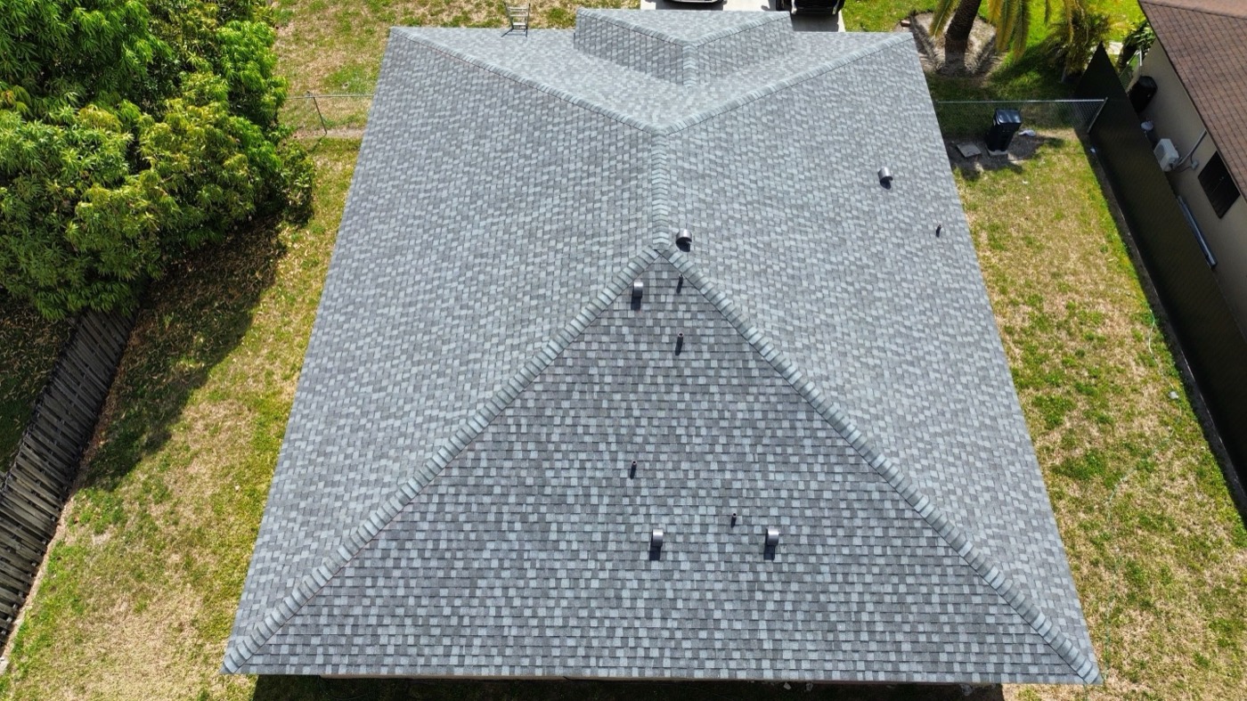 Kaizen Roofing project in Miami-Dade — asphalt roof aerial